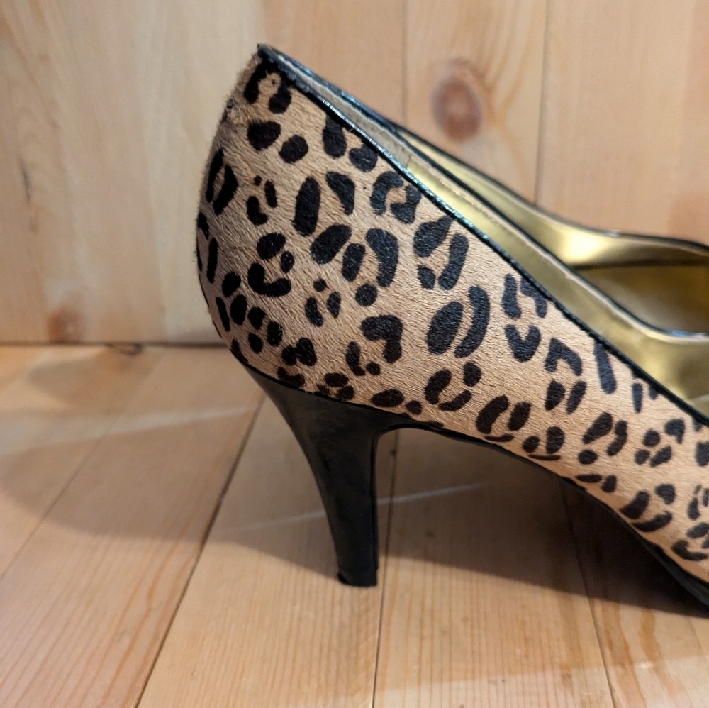 Anne Klein Brown and Black Heels with Leopard Print Size 6 M - Picture 6 of 9